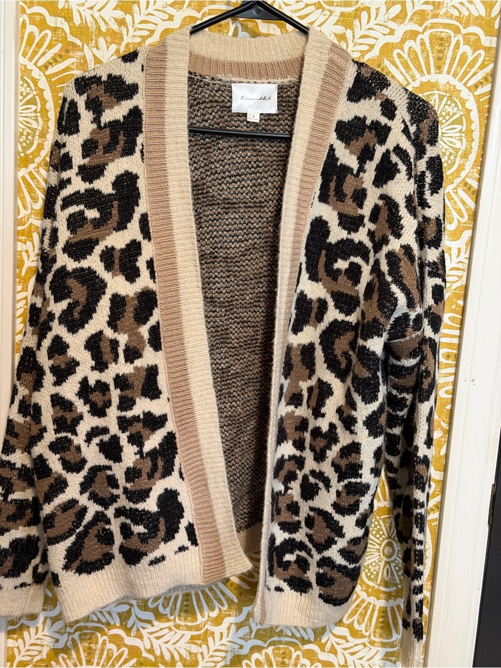 Annabelle Leopard Print Open-Front Cardigan - Beige/Brown/Black